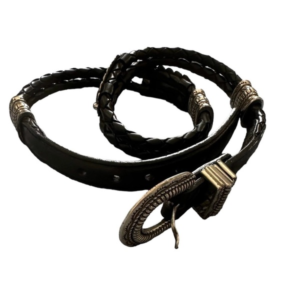 Justin Belt Genuine Top Grain Cowhide Brown Leather Silver Conchos 28”-31” - Picture 1 of 12